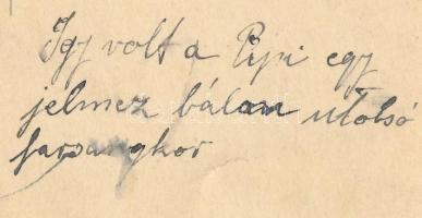 cca 1920-1930 "Pipi a jelmezbálon", hátoldalon feliratozott fotólap, 14x8 cm