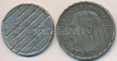 Románia 1936. 100L Ni + 1937. 50L Ni mindkettő érvénytelenítve Romania 1936. 100 Lei Ni + 1937. 50 Lei Ni both with cancellation