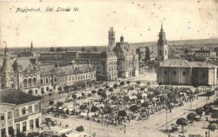 Nagyvárad, Oradea; Szent László tér, piac / square, market (EK)