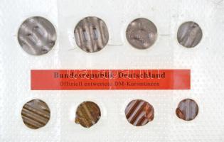 NSZK 1950-1991. 1pf-5M (8xklf) érvénytelenített érmék  FRG 1950-1991. 1 Pfennig - 5 Mark (8xdiff) coins with cancellation