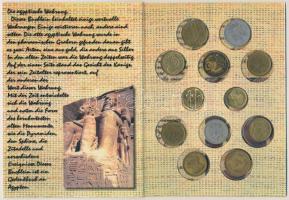 Egyiptom 12db-os szuvenír érme szett T:vegyes Egypt 12pcs of coins in souvenir set C:mixed