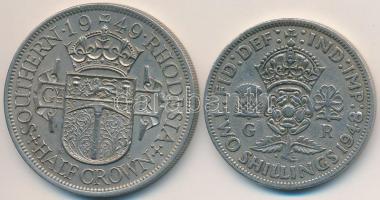 Vegyes: Nagy-Britannia 1948. 2Sh Cu-Ni + Dél-Rodézia 1949. 1/2C Cu-Ni "VI. György" T:2,2-
...
