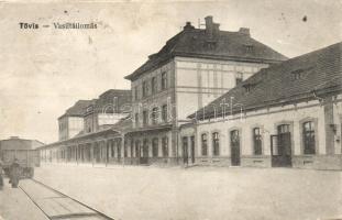 Tövis, Teius; vasútállomás / railway station  (ázott / wet damage)