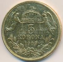 1909KB 5K Ag "Ferenc József" aranyozva T:3