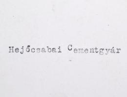 A Hejőcsabai Cementgyár, hátoldalon feliratozott fotó, 13x18 cm