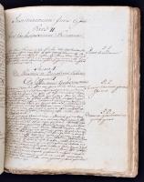 1829 Ismeretlen szerző: Kéziratos könyv, egyházjogi téma, 127 beírt levél latin nyelven, 25x20cm
