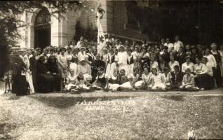 1927 Sasvár, Sastin; Zászlószentelés, csoportkép / flag dedication, group photo