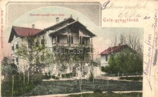 Csíz-gyógyfürdő, Ciz; Horváth nyaraló kerti része, kiadja Kohn Adolf / gardens of the Horváth guest house (ázott sarok / wet corner)