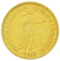 1905KB 20K Au "Ferenc József" Körmöcbánya (6.76g/0.900) T:2- Hungary 1905KB 20 Corona Au "Franz Joseph I" Kremnitz (6.76g/0.900) C:VF Adamo K9