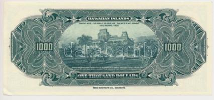Hawaii 2012. 1000$ fantázia bankjegy T:I-
Hawaii 2012. 1000 Dollars fantasy banknote C:AU