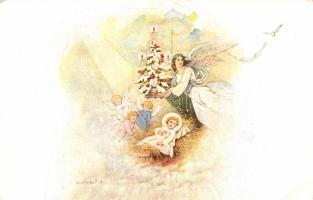 A szalézi rend karácsonyi üdvözlőlapja / Hungarian Christmas greeting s: K. Savely D. (EB)