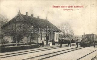 Alváca, Vata de Jos; vasútállomás, gőzmozdony / railway station, locomotive (EK)