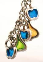 Ezüst karkötő apró medálokkal, Ag., br.:8,6gr., jelzett, 26cm/ Silver bracelet with tiny pendant, br...