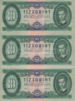 1962. 10Ft (11x) sorszámkövetők T:I