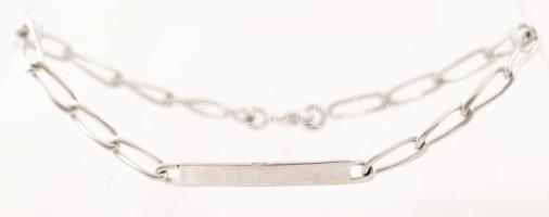 Ezüst karkötő hosszúkás szemekkel, Ag., 3,5gr., jelzett, 18cm/ Silver bracelet with elongated eyes, Ag. 3,5gr., Signed, 18cm