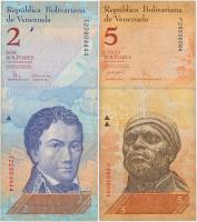 Venezuela 1989. 20B + 1992. 50B + 2007. 5B + 2008. 2B T:III Venezuela 1989. 20 Bolivares + 1992. 50 Bolivares + 2007. 5 Bolivares + 2008. 2 Bolivares C:F