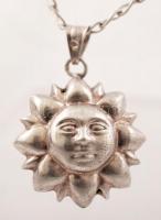 Ezüst nyaklánc napsugár medállal, Ag., 11,6gr., jelzett, 60cm/ Silver necklace pendant sun, Ag. 11,6...