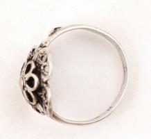 Ezüst gyűrű virág mintával, Ag., 3,4gr., jelzett, méret:55/ Silver ring with floral, Ag, 3,4gr, mark...