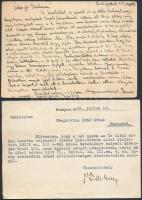 1938-1944 8 db részben cenzúrázott, részben Visszatért bélyegzéssel ellátott lev- és képeslap a Gall...