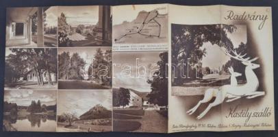 cca 1930-1940 Radvány, Kastélyszálló, illusztrált utazási prospektus