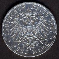 Német Császárság/Württemberg 1907. 5M Ag T:3 ph