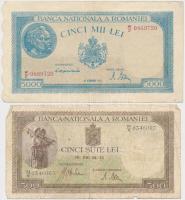 Románia 1941. 500L + 1943. 1000L + 1944. 2000L + 5000L T:III
Romania 1941. 500 Lei + 1943. 1000 Lei...