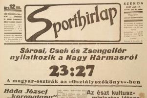 1937 Sporthírlap okt.13-i száma sok érdekes cikkel, pp.:8, 47x31cm