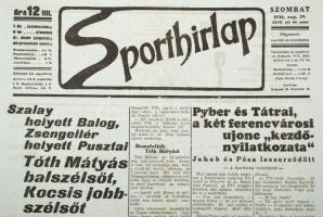 1936 Sporthírlap aug. 29-i száma sok érdekes cikkel, pp.:8, 47x31cm