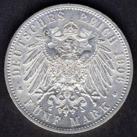 Német Császárság/Baden 1906. 5M Ag "Aranylakodalom" T:1/2