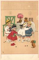 Children, dog; Meissner & Buch Künstler-Postkarten Serie 2301, litho, s: LD