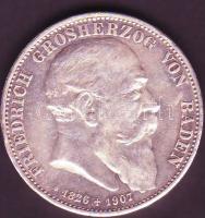 Német Császárság/Baden 1907. 5M Ag "Halálára..." T:1/2+ kis ph. Csak 60.000db!R!