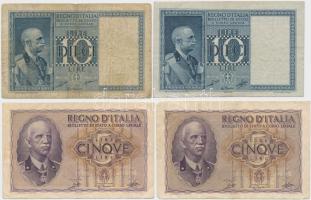 Olaszország 1935-1939. 5L (2x) + 10L (2x) T:III
Italy 1935-1939. 5 Lire (2x) + 10 Lire (2x) C:F