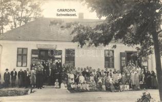 1930 Garadna, Szövetkezet üzlete, csoportkép, Kardos Imre photo (fa)