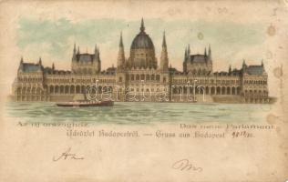 1898 Budapest V. Országház, litho (kopott sarkak / worn edges)