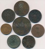 8db-os vegyes magyar és külföldi réz- és bronzpénz tétel, közte Ausztria 1816A 1kr Cu, Egyiptom / Os...