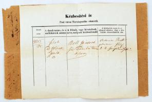 1868 Kézbesítési ív Pest város Törvényszéke részéről