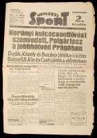 1938 Nemzeti Sport szept. 15-i száma sok érdekes cikkel, pp.:8, 47x31cm