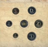 2005. 1Ft-100Ft 7klf db-os forgalmi sor + 10Ft "József Attila" dísztokos szettben T:PP