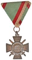 1941. "Tűzkereszt I. fokozata" oxidált hadifém kitüntetés mellszalaggal T:2 Hungary 1941. "Hungarian Fire Cross 1st class" decoration with ribbon C:XF NMK 443.