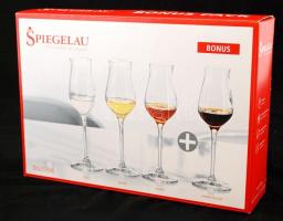 4 db talpas üvegpohár, hibátlanok, m: 20 cm