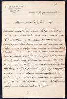 1912 Szatmár,Steuer Ábrahám rabbi, hittanár saját kezű levele / Ábrahám Steuer rabbi&#039;s letter