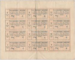 Budapest 1923. "Postás és Távíró Bank R.T." részvénye 50.000K-ról, szárazpecséttel és szel...