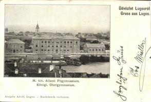 1899 Lugos, Magyar királyi Állami főgimnázium, kiadja Auspitz Adolf / grammar school (vágott / cut)