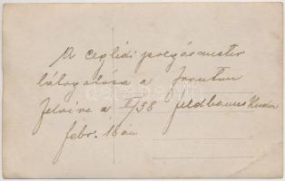 cca 1917 A ceglédi polgármester látogatása a fronton a II.38. zászlóaljnál fotólap