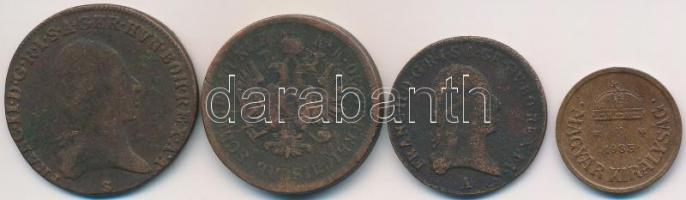 Vegyes: 1800S 3kr Cu "I. Ferenc" 1864B 4kr Cu + 1935. 2f Br + Ausztria 1800A 1kr Cu "...