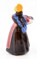 Wiener Werkstatte apró kerámia figura, kézzel festett, jelzett, hibátlan, 4cm