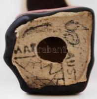 Wiener Werkstatte apró kerámia figura, kézzel festett, jelzett, hibátlan, 4cm