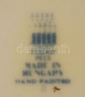 Zsolnay perzsa mintás hiányos teás készlet, kézzel festett, jelzett, sérült több helyen