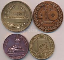 Románia 1980-1986. "Bélyegkiállítás" 4db klf emlékérem T:2 
Romania 1980-1986. "Phil...