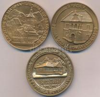 Románia 1981-1986. "Bélyegkiállítás" 3db klf emlékérem T:2 
Romania 1981-1986. "Phil...